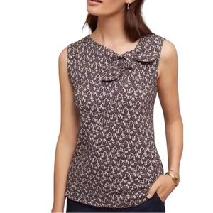Maeve x Anthropologie Sleeveless Cat Print Sleeveless Top Cotton Blend Grey XS